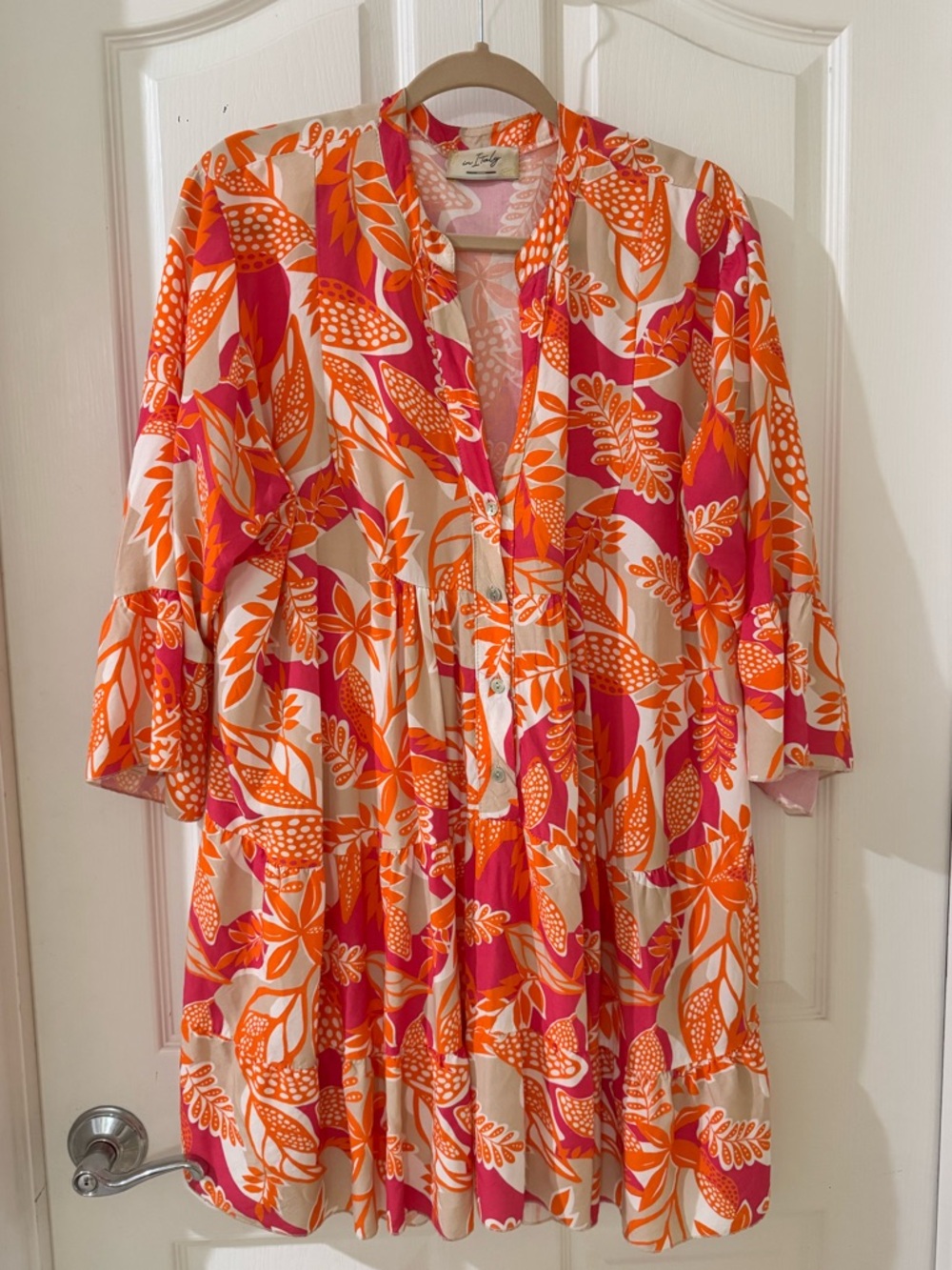 M Made in Italy Pink Orange Tropical Babydoll Dress | Spell Gypsy Boho